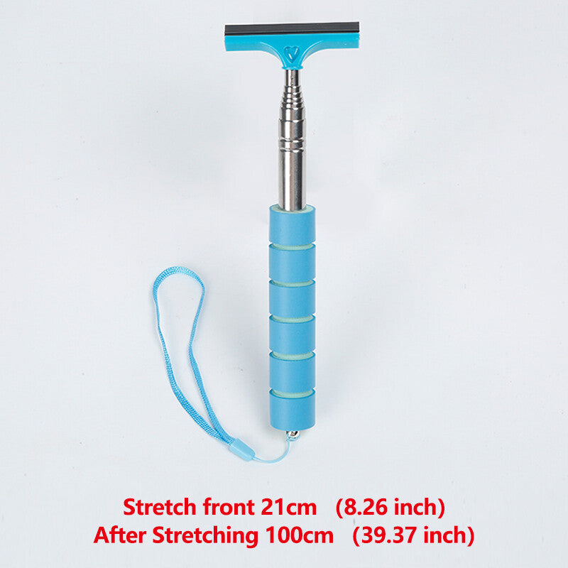 1Pc Telescopic Car Wiper Side Rearview Mirror Squeegee Water Removal Tool Blue Q