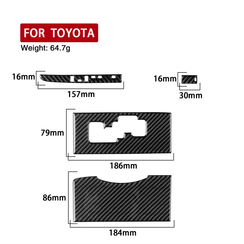 Kit For Toyot@ for Camry 2007-2011 RHD Interior Gear Shift Panel Trim Carbon Fiber¡Á4