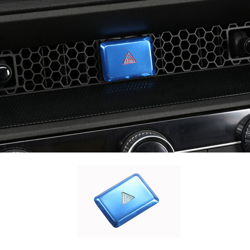 Blue Aluminum Double Flash Warning Light Switch Trim for Honda CR-V 2023-2024 n