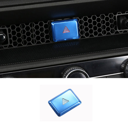 Blue Aluminum Double Flash Warning Light Switch Trim for Honda CR-V 2023-2024 n