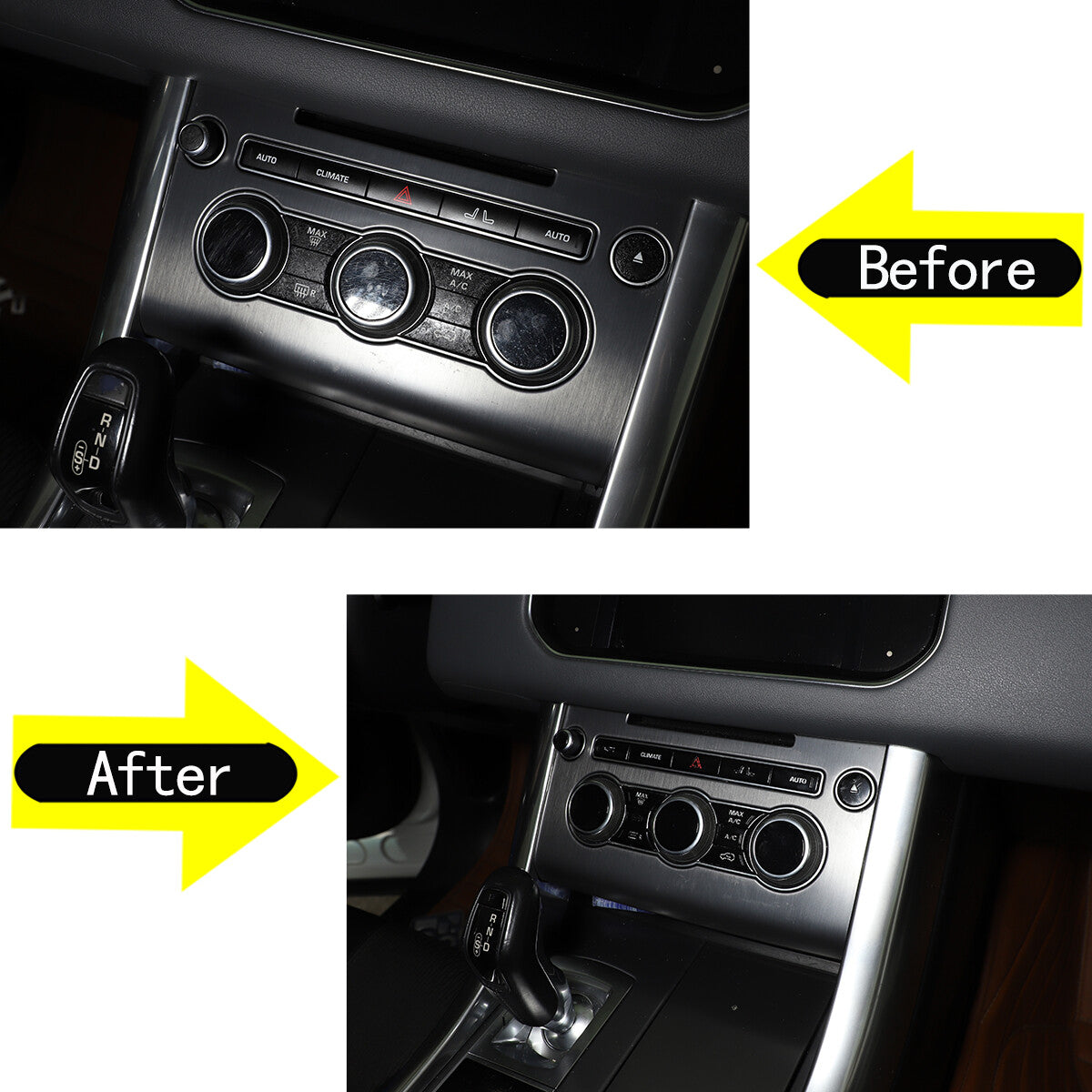 4 Piece Set Chrome Silver Air Conditioning Adjustment Button Trim for Land Rover for Defender 2004-18- v
