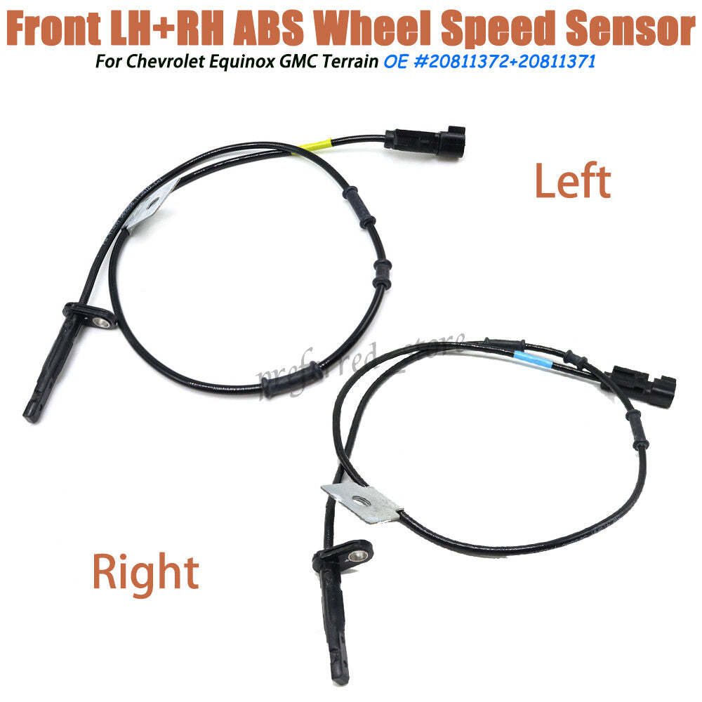 Front LH+RH ABS wheel speed sensors for Equinox for GMC Terrain 2010-2017 v