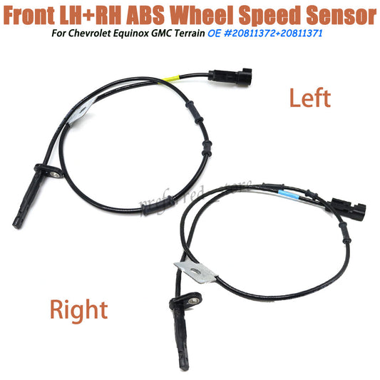 Front LH+RH ABS wheel speed sensors for Equinox for GMC Terrain 2010-2017 v