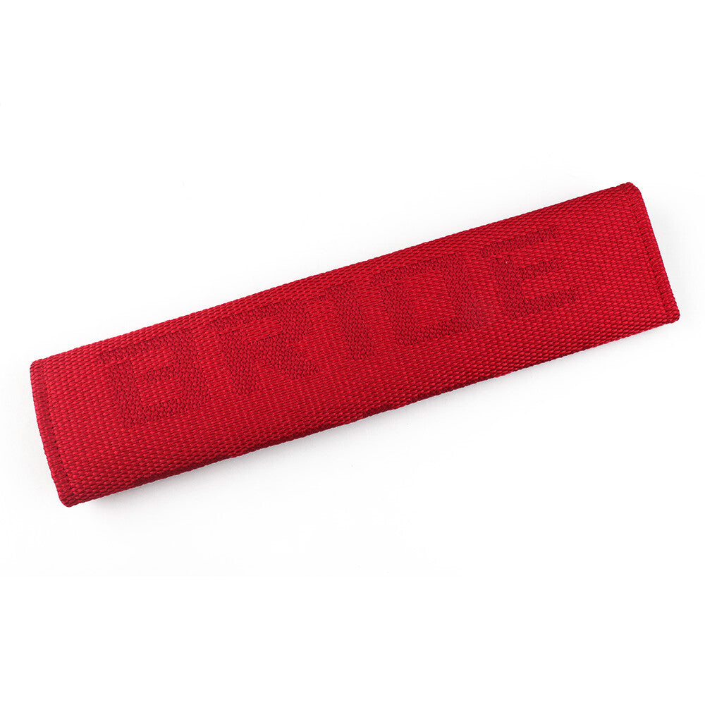 BRIDE Red for Seat Belt Cover Shoulder Pads Fabric Racing for Seat Material 2PCS