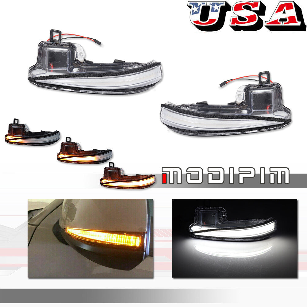 Suitable for 19-21 RAV4 & 16-21 Tacoma Clear Lens Multi-function LED Side Mirror Light - v
