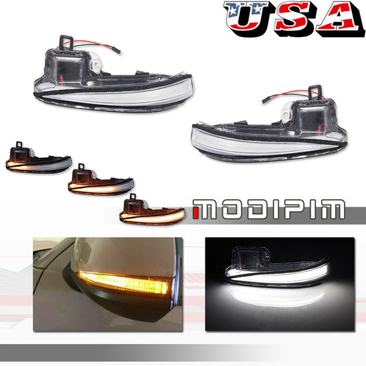 Suitable for 19-21 RAV4 & 16-21 Tacoma Clear Lens Multi-function LED Side Mirror Light - v