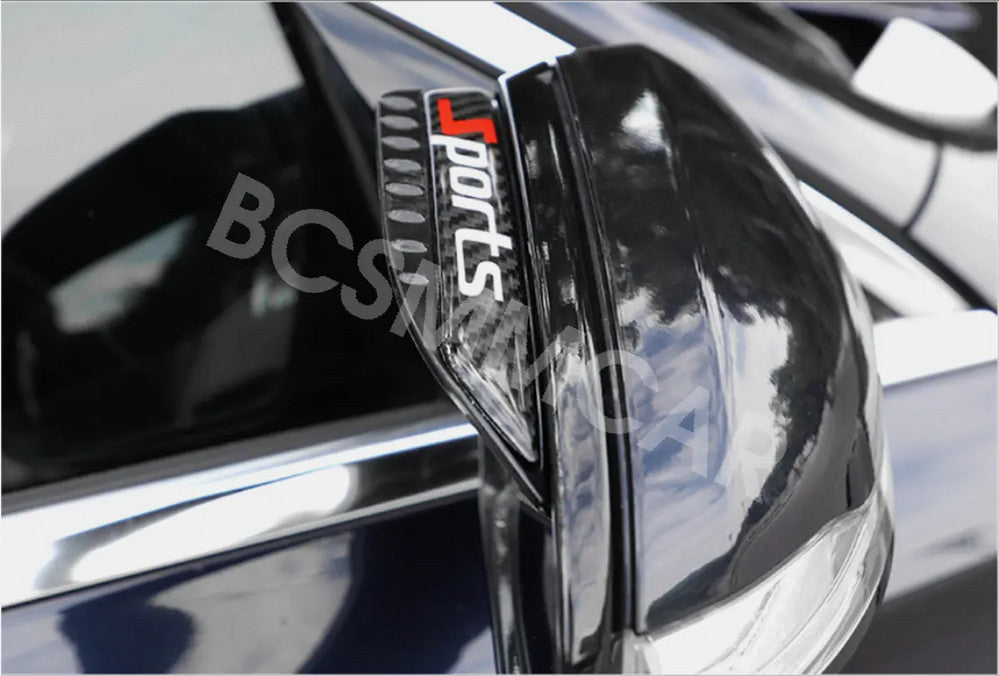 Carbon Fiber Look Car Rear View Side Mirror Rain Board Eyebrow Guard Sun Visor