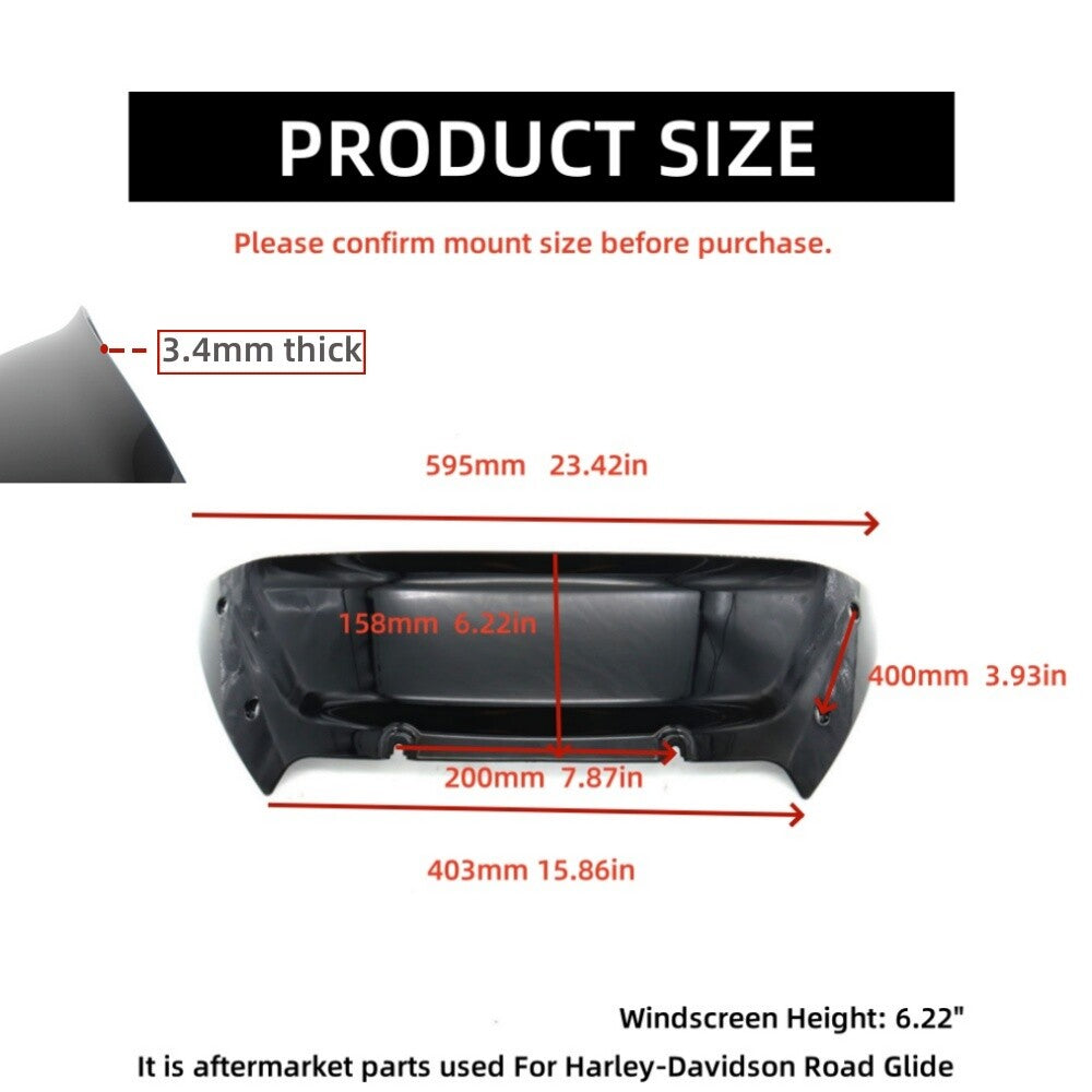 6-inch wave windshield suitable for Harley Road Glide CVO/SE FLTRXSE 2023-2024 n