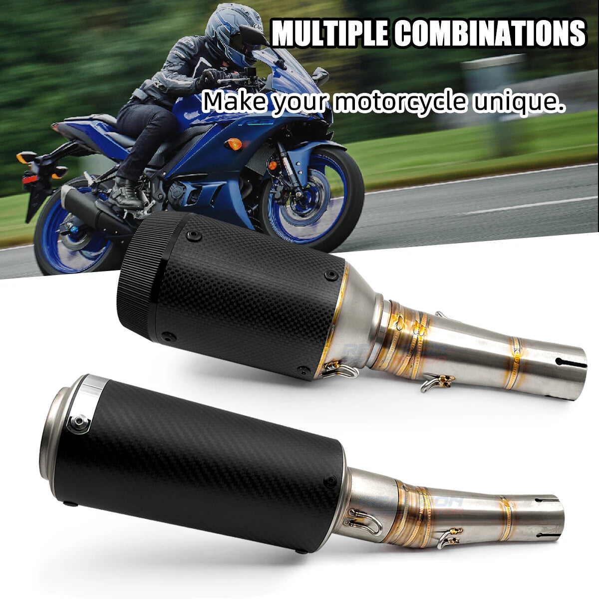 REALZION Ninja300 2013-2016 Exhaust Middle Pipe Exhaust Muffler Escape Link Pipe