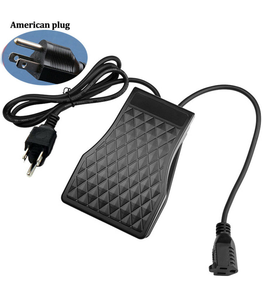 Heavy Duty Foot Pedal Control Switch Tools for Rotary Power American Plug Black