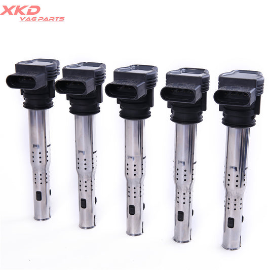 5Pcs Ignition Coils for VW for Jetta for Golf Rabbit Beetle 2.5 L5 2006-2012 Q