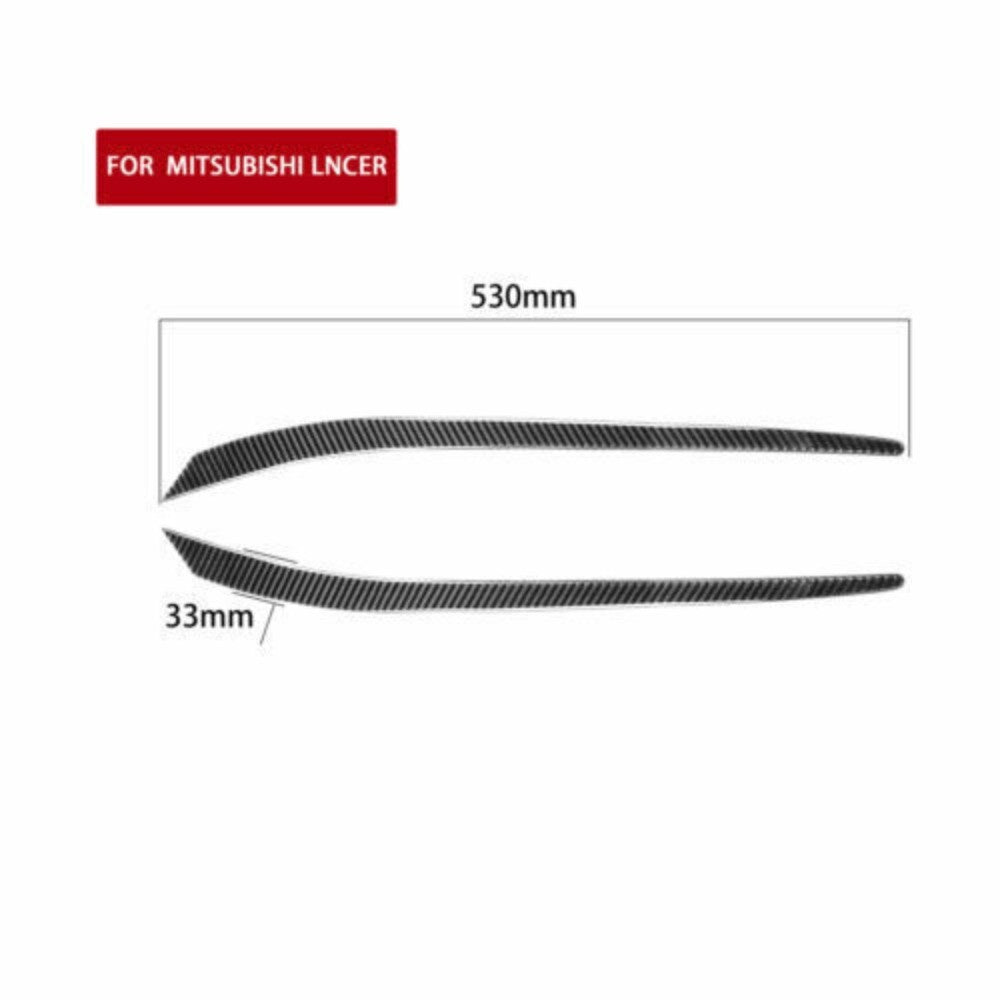 2pcs Carbon Fiber Headlight Eyebrow Decor Cover Trim For Lancer 08-15 n