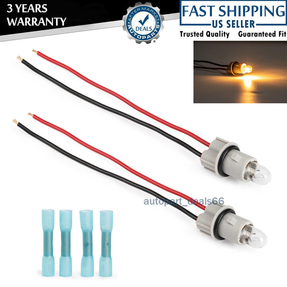 2pc Side Marker Lamp Bulb Socket Wire Harness For 98-09 for Benz CLK-Class W208/W209
