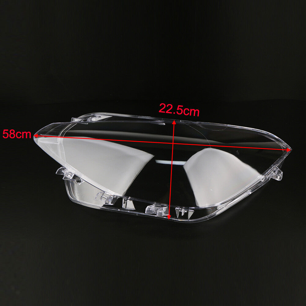 A pair of headlight lens protective covers with transparent lenses for BMW F20 2012-2014.