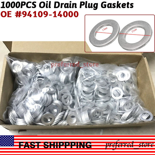 1000PCS Aluminum Oil Drain Plug Crush Washer 14mm for HONDA for ACURA 94109-14000 Q