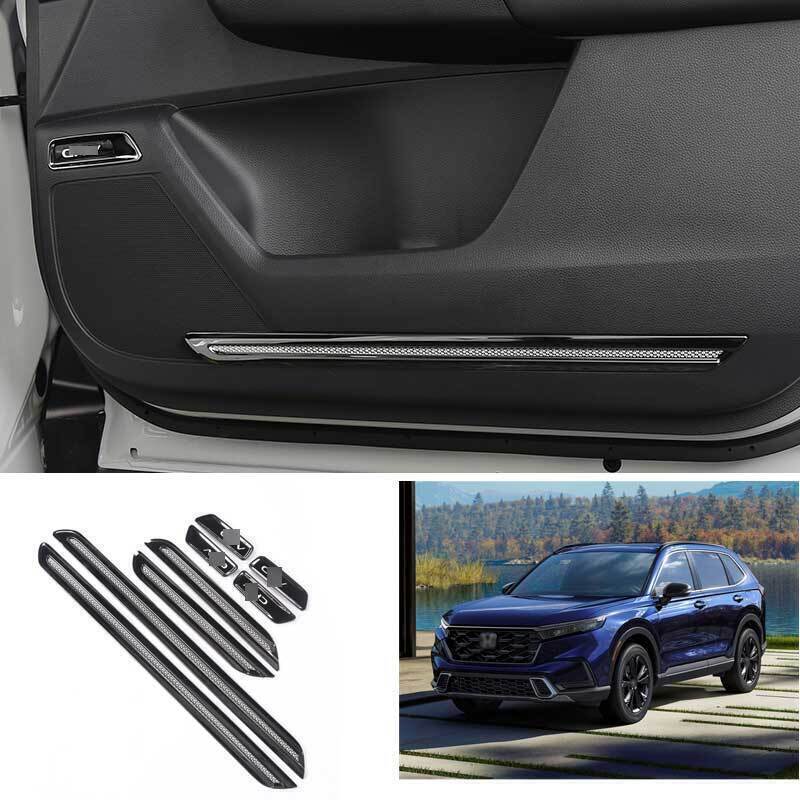 for Honda CR-V 2023-2024 Black Steel Inner Door Panel Strip Molding Cover Trims