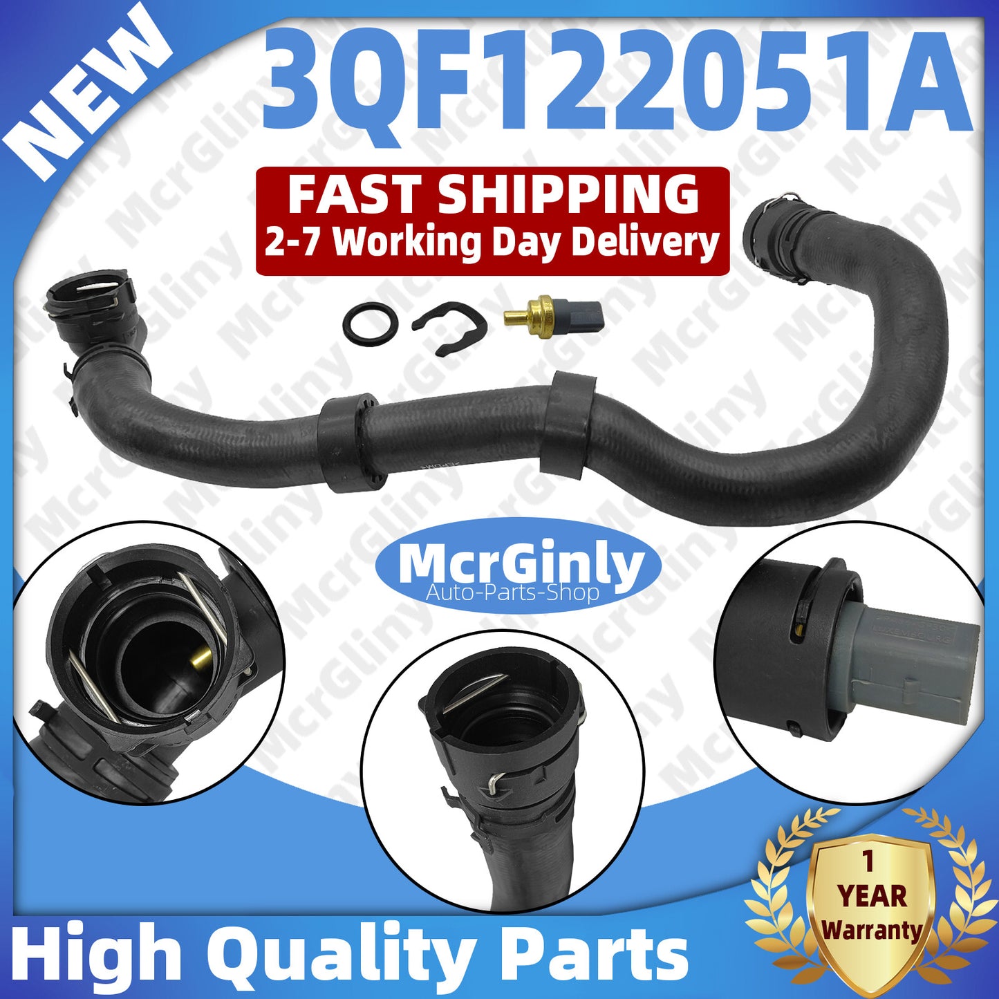 2.0T engine cooling water hose suitable for Atlas Cross Sport DCGA DTFA #3QF122051A- n