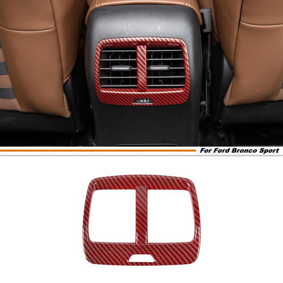 Car Rear A/C Outlet Vent Trim For Bronco Sport 21-24 Accessories Red Carbon v