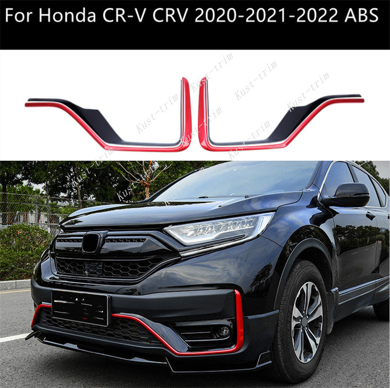 for Honda CR-V CRV 2020-2022 BlackRed Front Bumper Fog Lamp Moulding Cover Trim