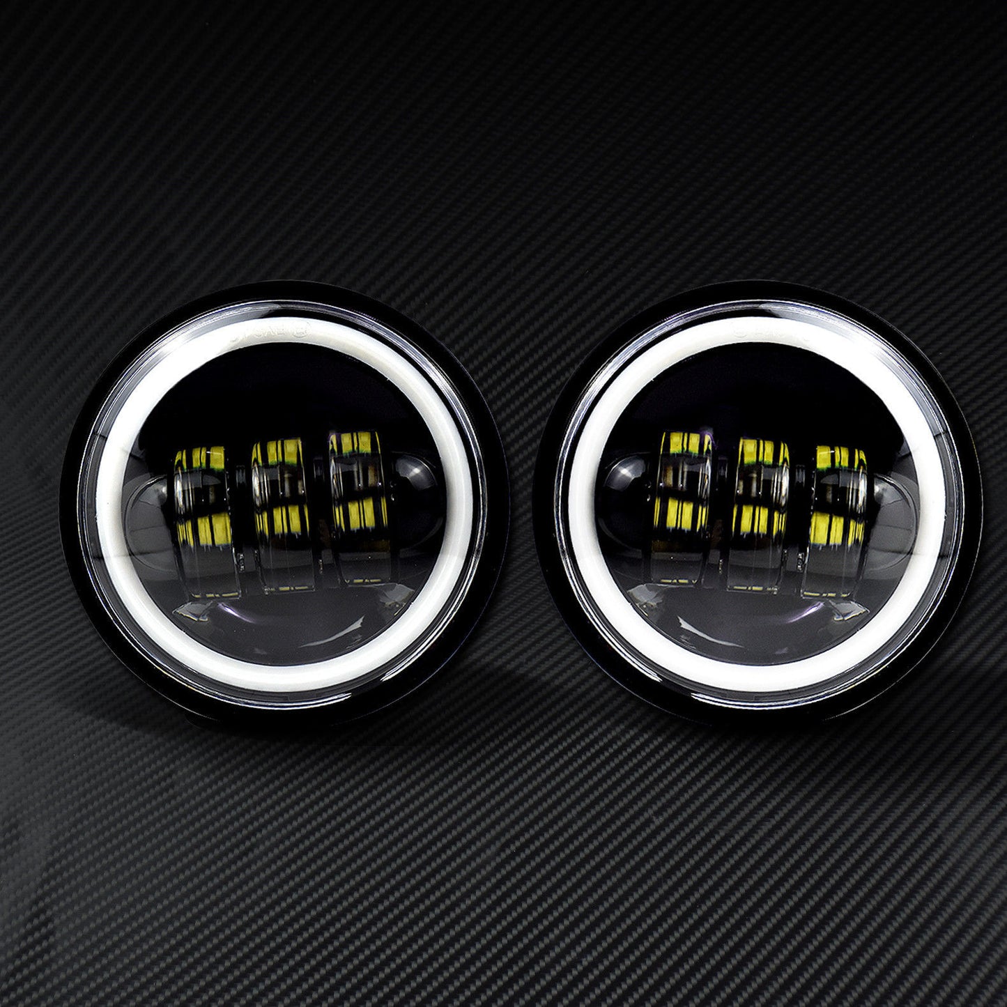 4.5'' 30W LED Fog Auxiliary Spot Light Halo Angle Eyes Fit for Jeep for Wrangler Q