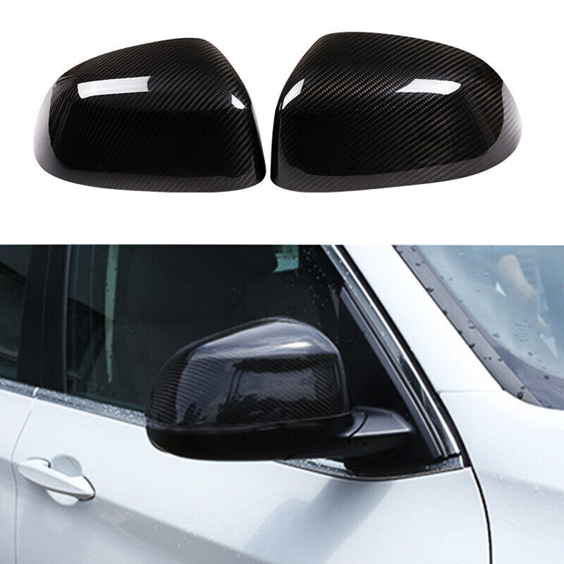 Pair Real Carbon Fiber Car Door Side Mirror Cover Cap Fit for BMW X3 X4 X5 X6 X7