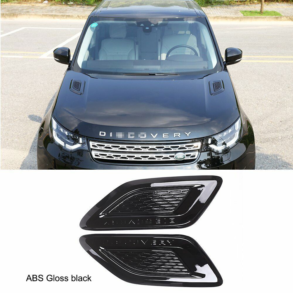 2Hood Engine Air Vent Outlet Cover for Land Rover Discovery 5 2017-18 ABS Black n