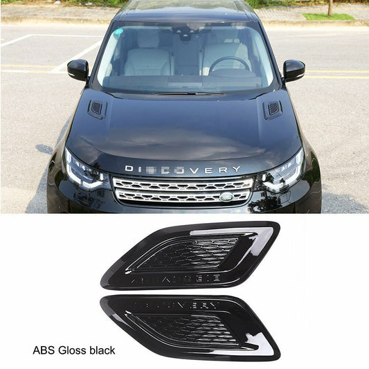2Hood Engine Air Vent Outlet Cover for Land Rover Discovery 5 2017-18 ABS Black n