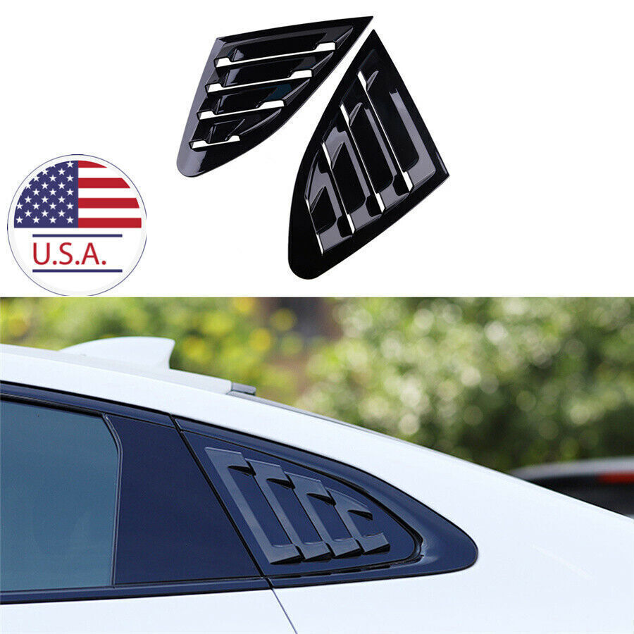 1 Pair ABS Black Side Window Louver Shutter Cover for Chevrolet Malibu 2016-2020