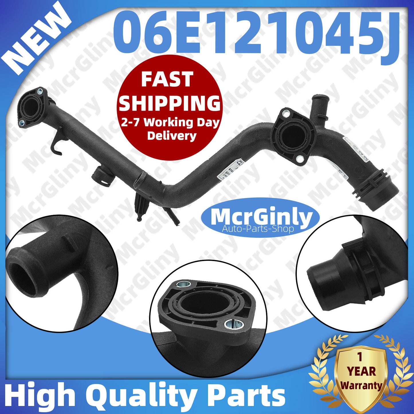 3.2L Radiator Coolant Hose 06E121045J Suitable for Audi A4 A5 Q5 2008 - 2012 CALA CALB- n