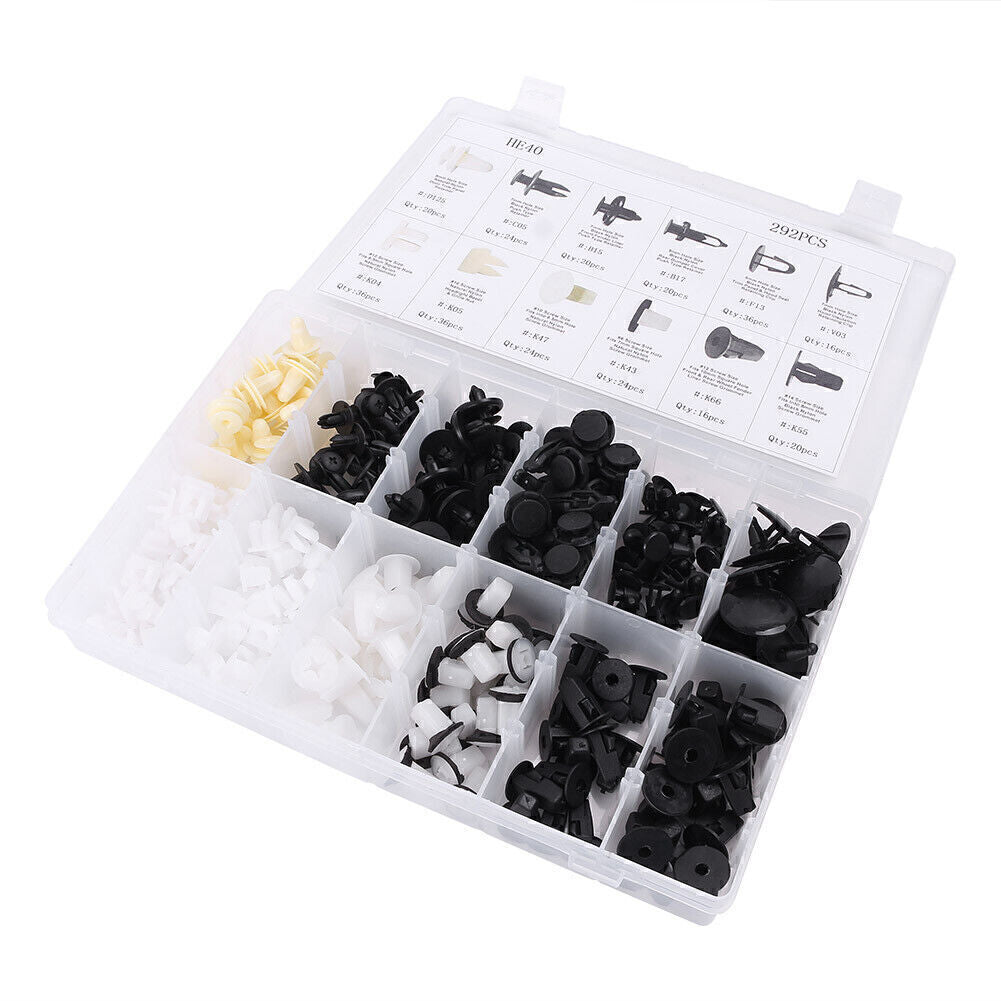 292x Car Body Clips Plastic Push Pin Fender Bumper Fasteners Rivet Screwdriver