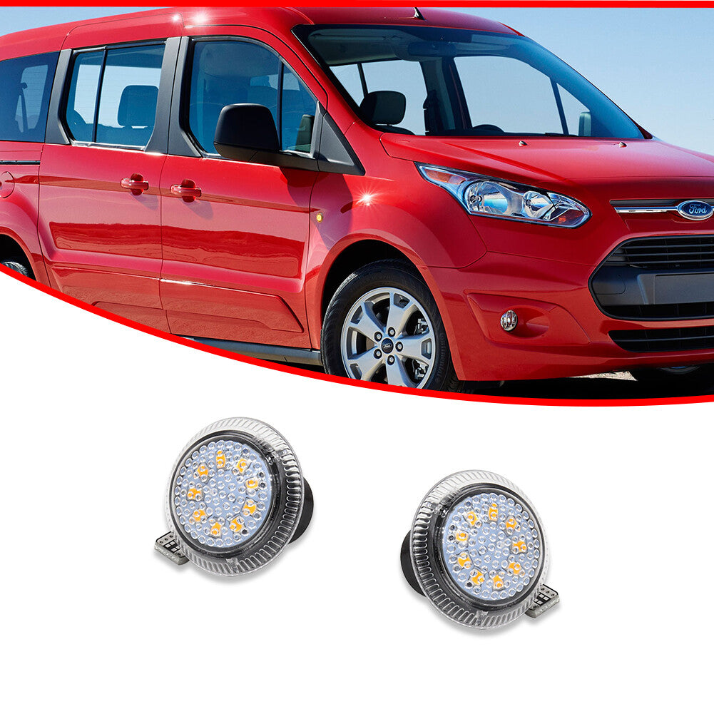 Fit 10+ for Transit Connect Side Fender Turn Signal Lights - Amber LED 9T1Z13K376A - v