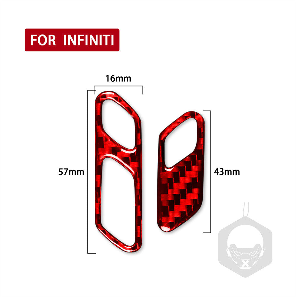 Red Carbon Steering Wheel Answer Phone Button Cover for Infiniti G37 Sedan 07-13