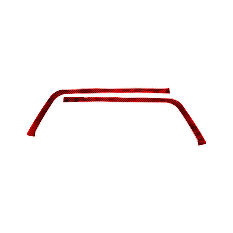 2X Red Carbon Fiber Front Fog Lamp Eyebrows Cover Trim for Nissan Rogue 2014-16