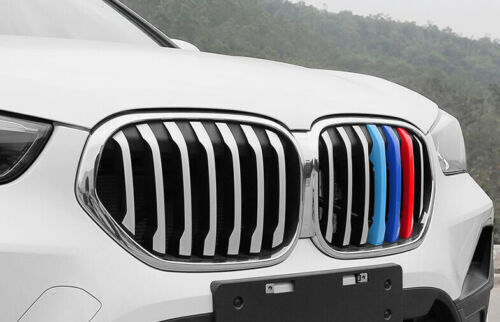 for BMW X1 2020-2022 3-Color Car Front Center Mesh Grille Grill Strip Cover Trim