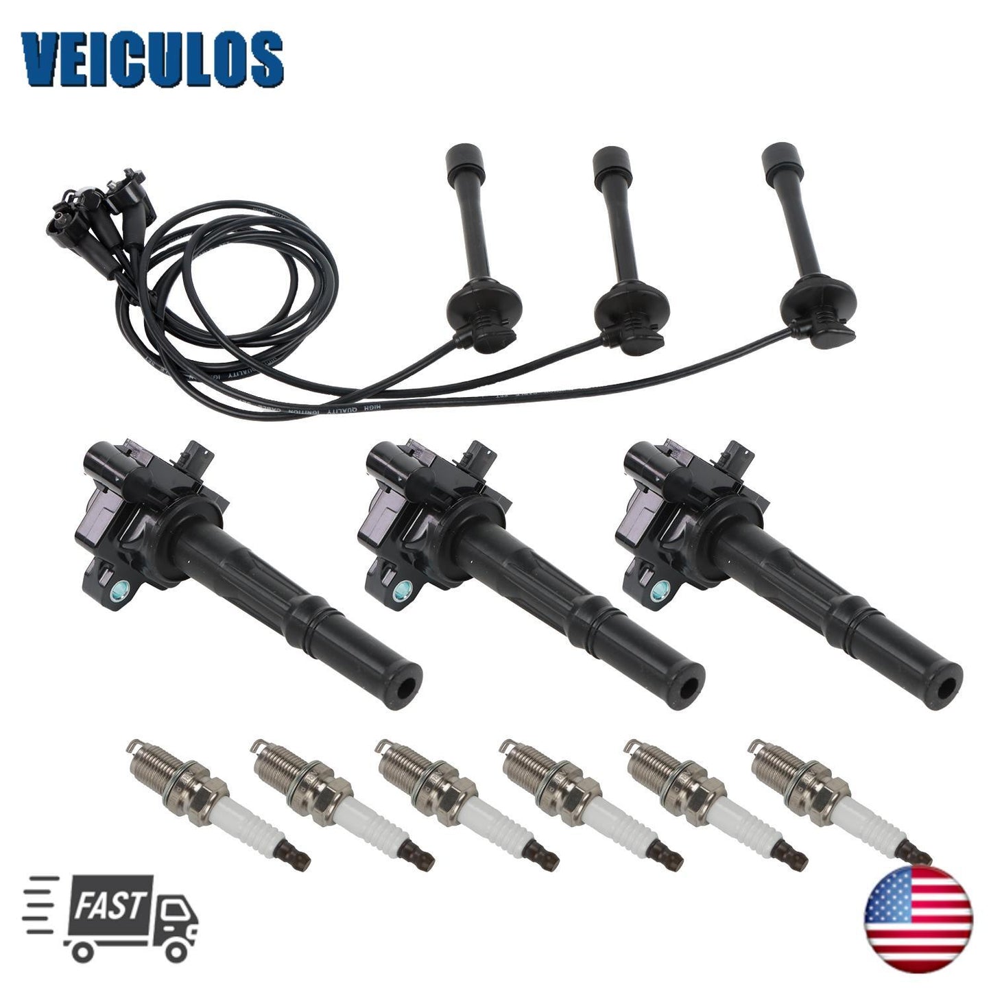 Ignition Coil  Wireset  Spark Plugs for Toyota 4Runner Tacoma Tundra t100 3.4L