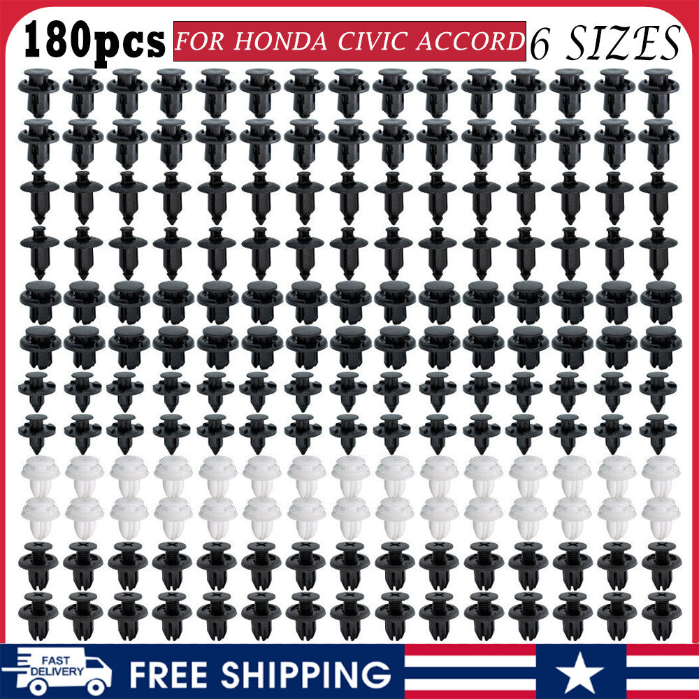 180 x Trim Panel Clips Bumper Fender Fastener Push Rivets for HONDA ACCORD for CIVIC