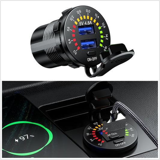 5v 4.8A Car Cigarette Lighter Socket Dual USB Port Fast Charger Power Adapter