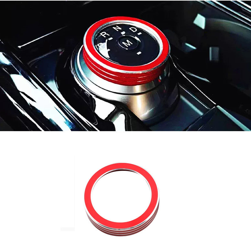 Alloy Red Gear Shift Box Adjust Knobs Ring Cover for Explorer 2020-2024 v