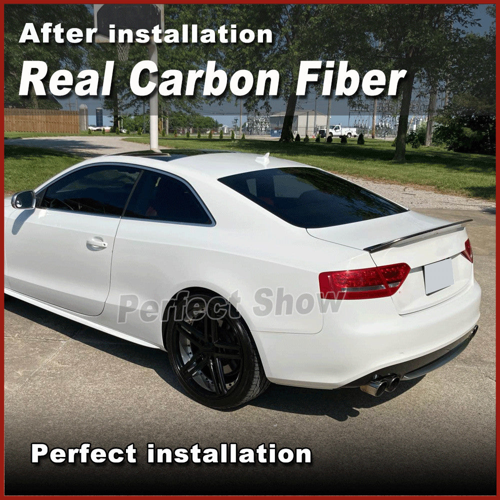for Audi S5 RS5 Coupe 8T 2009-2016 Carbon Fiber Rear Trunk Lip Spoiler Boot Wing