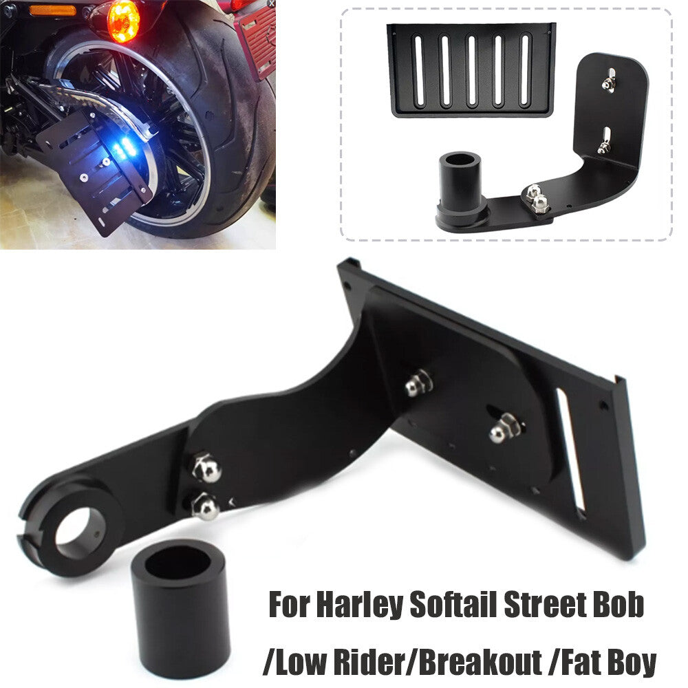 Black license plate holder for Harley Softail Breakout Fatboy 2018-up- n