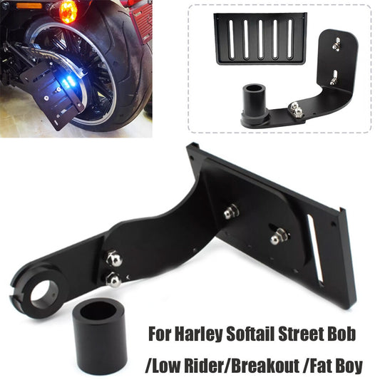 Black license plate holder for Harley Softail Breakout Fatboy 2018-up- n