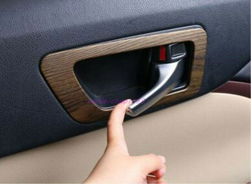 Wood grain Interior door bowl Decor frame trim for Toyota Highlander 2014-2019