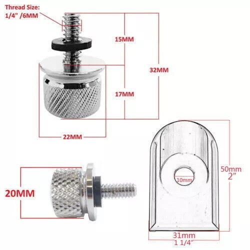 Rear Fender for Seat Bolt Tab Screw Mount Knob Cover Nut Kit for Harley Street Glide Q