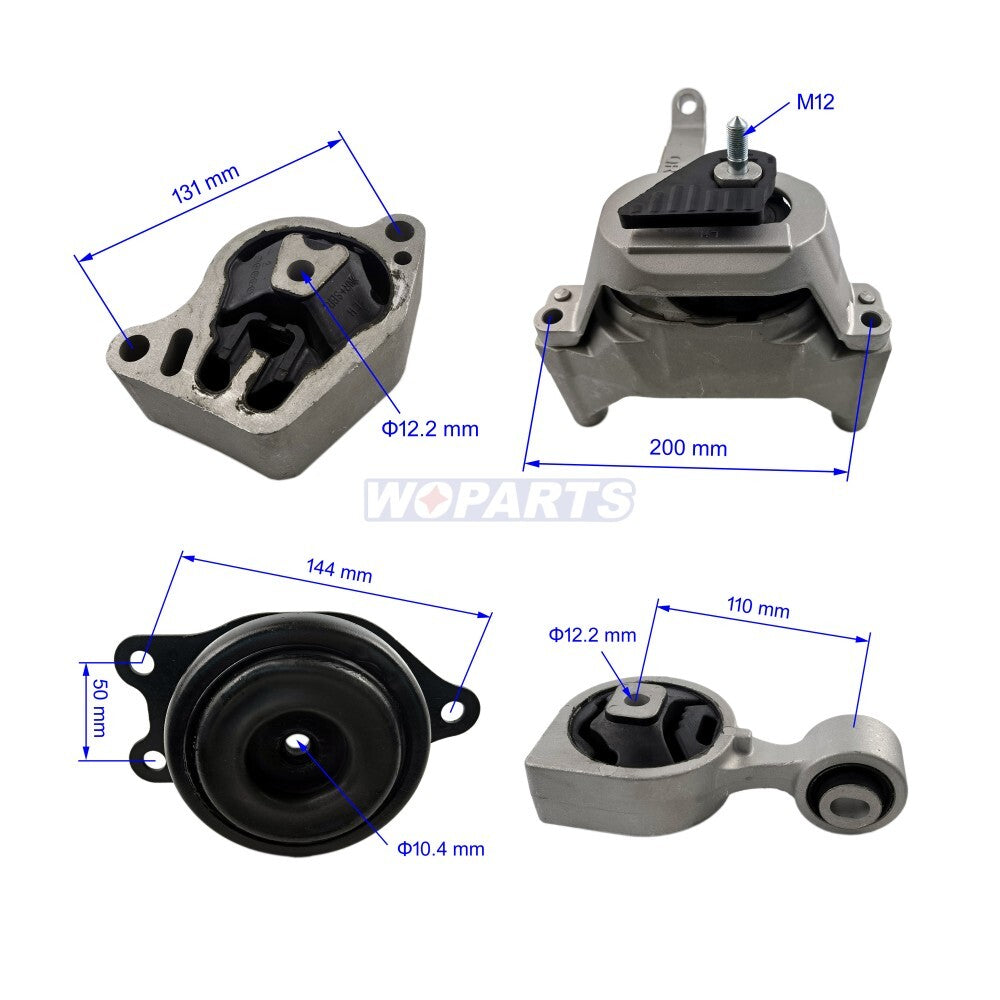 4PC Engine Motor  Trans Mount Set Fit For 07-12 for Nissan Altima 2.5L for Auto