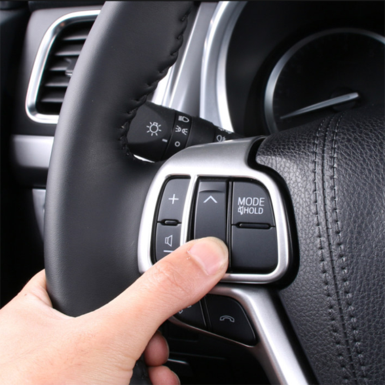for Toyota Highlander 2017-2019 Matte Steering Wheel Button decor Cover trim