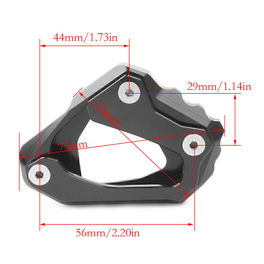 Side Kickstand Stand Foot Plate Extension Pad for YAMAHA MT-10 FZ-10 2016-18 17 Q
