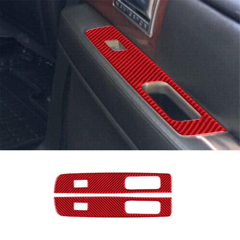4x Red Inner Door Handle Panel Trim Carbon Fiber For FJ Curiser 2007-2021 v