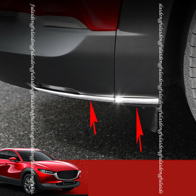 for Mazda CX-30 2020-2022 Stainless Front & Rear Bumper Lip Spoiler Aprons Trim