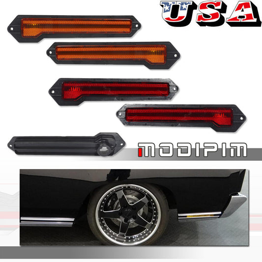 4-piece set of amber red front and rear marker lights suitable for 1970-72 Monte Carlo- v
