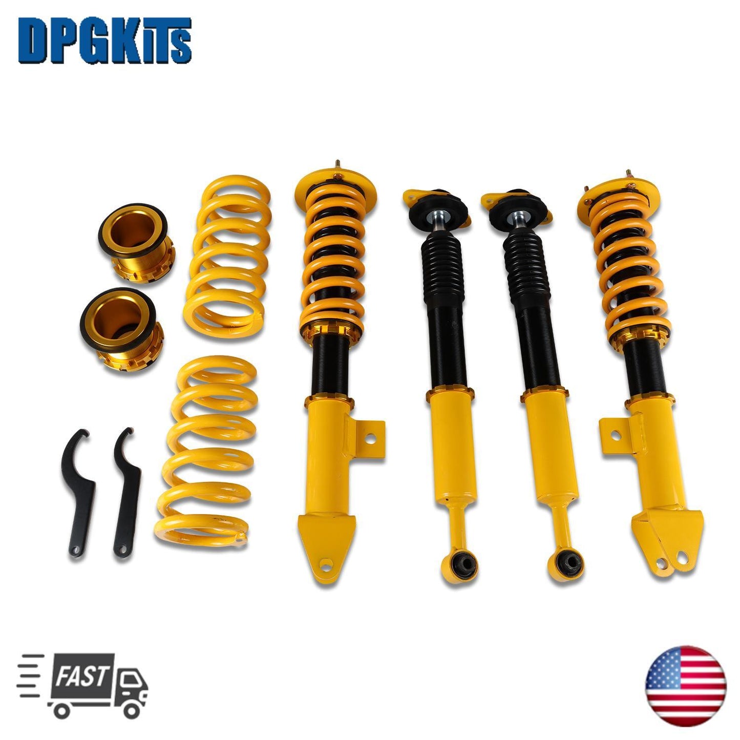 4X Coilover Adjustable Height Struts Suspension Springs for Dodge Charger 06-10